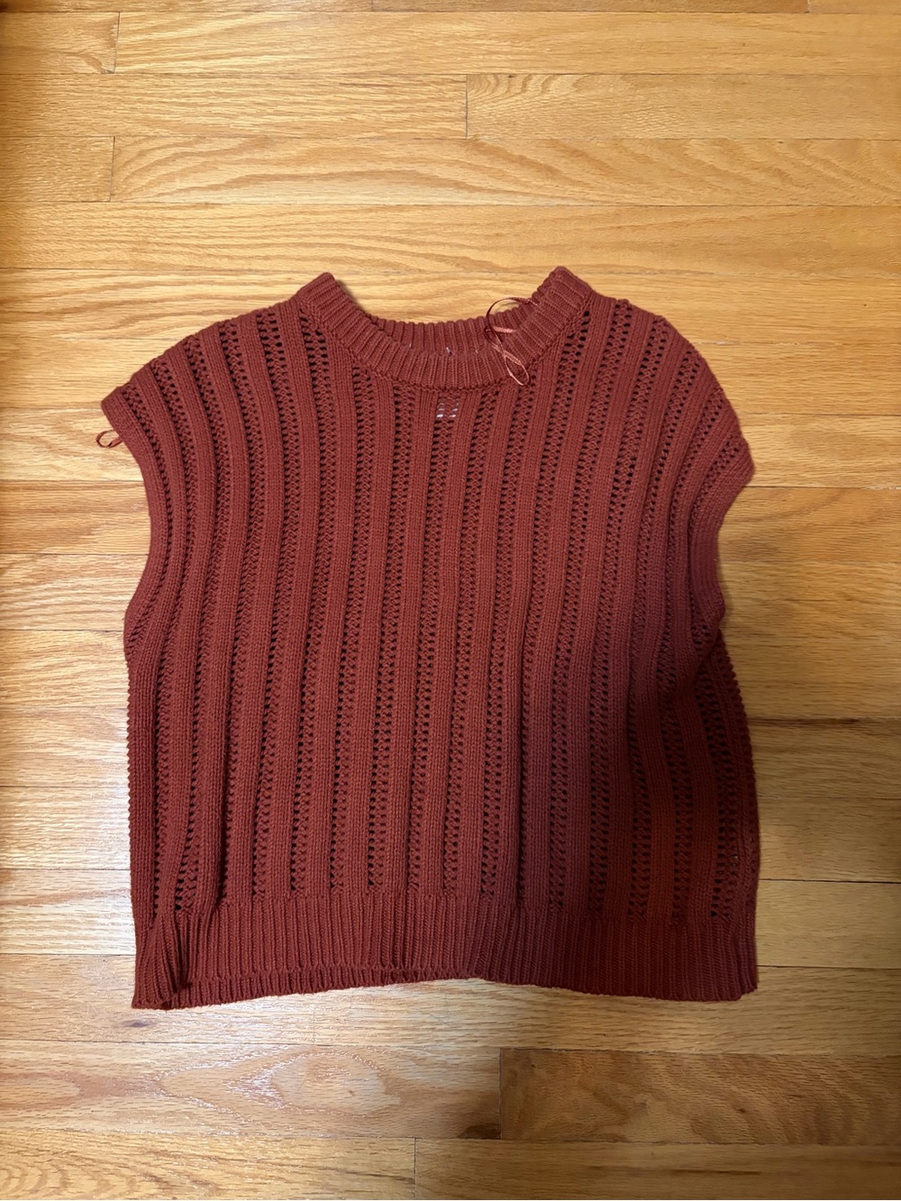 Rust Knit Sleeveless Sweater Top